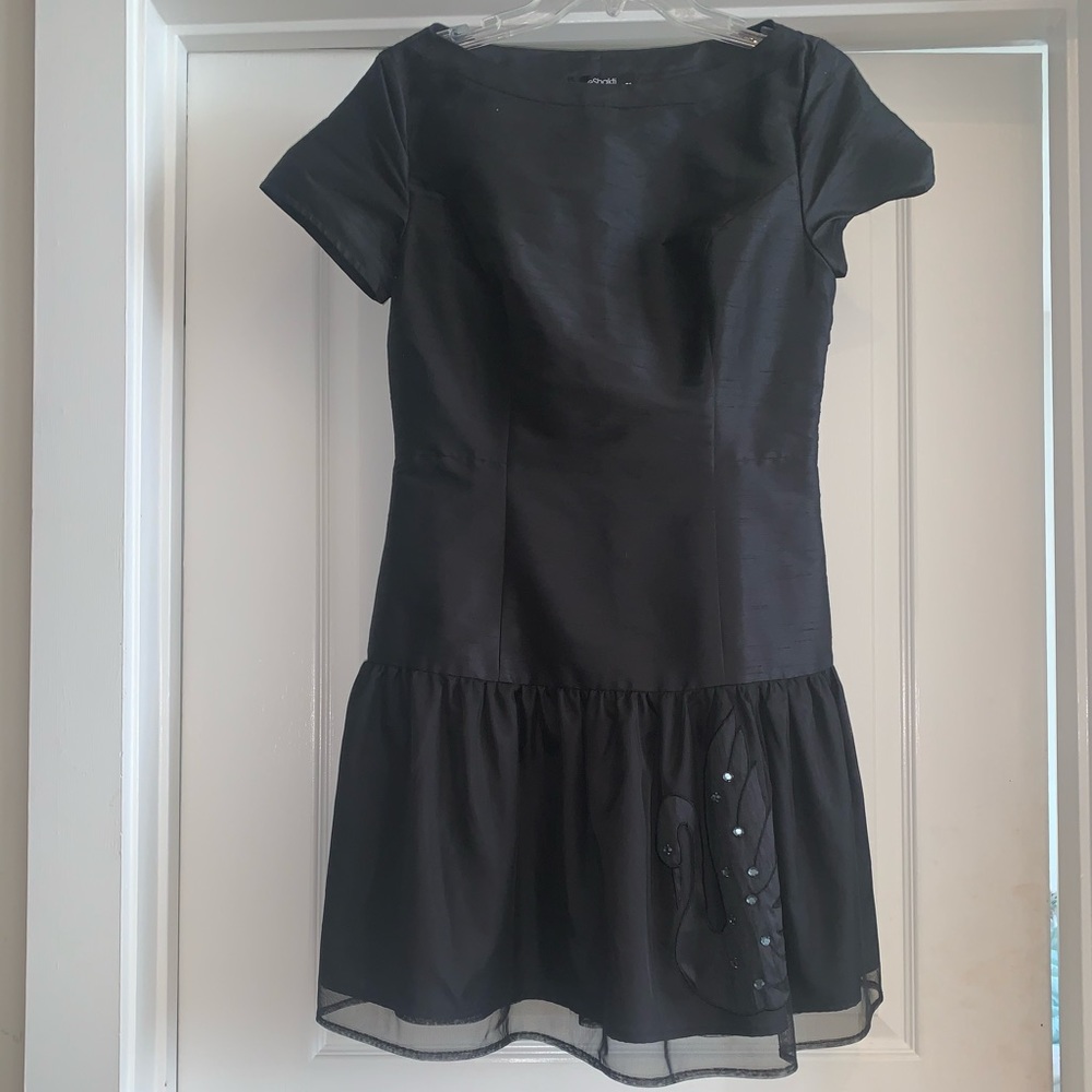 Retro black taffeta dress
